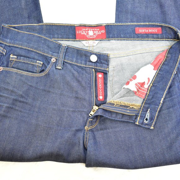 Lucky Brand Sofia Bootcut Mid Rise Ankle Jeans Blue Stretch Denim Size 12/31 - Picture 3 of 10